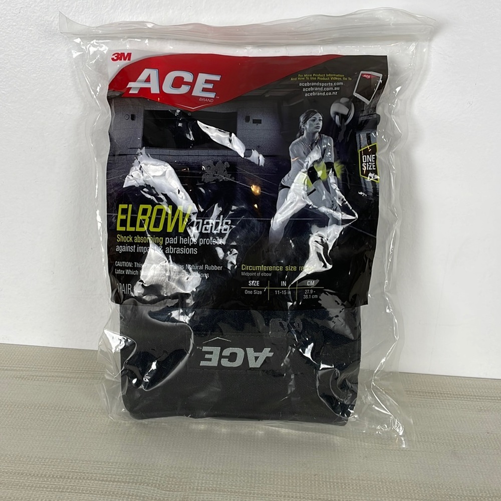 ACE 3M elbow pads 2 pack black support one size